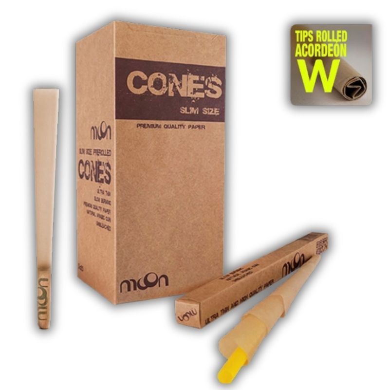 Caja 75 Conos Sin Blanquear King Size Slim Moon (25 Packs de 3)