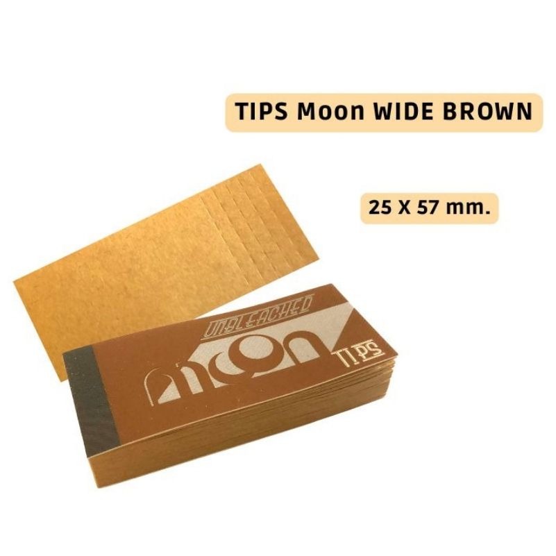 Caja 24 Librillos de Boquillas (Tips) Marrones Anchas 25x57mm Moon
