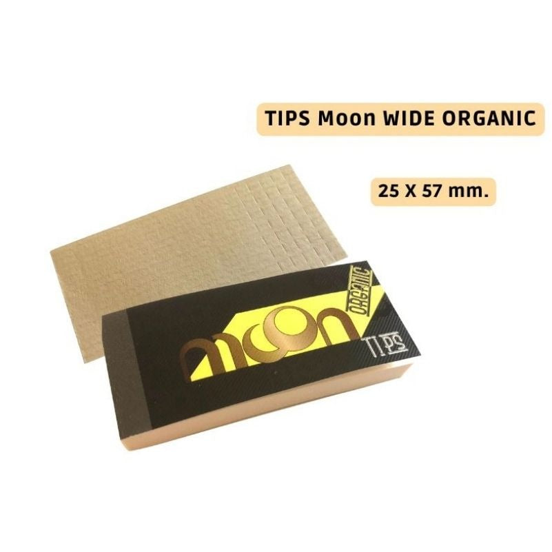 Caja 24 Librillos de Boquillas (Tips) Orgánicas Anchas 25x57mm Moon