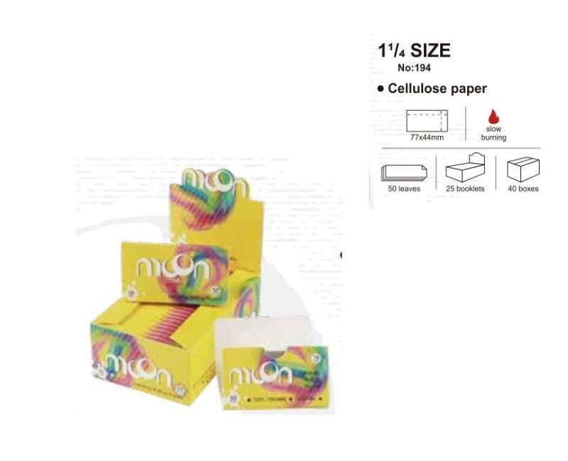 Expositor 25 Librillos Papel de Celulosa Transparente Tamaño 1 1/4 Moon